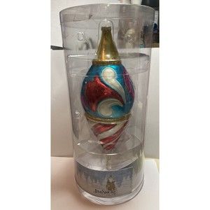 NIB JIM SHORE LARGE MERCURY GLASS CHRISTMAS TREE ORNAMENT TURQUOISE PINK GOLD